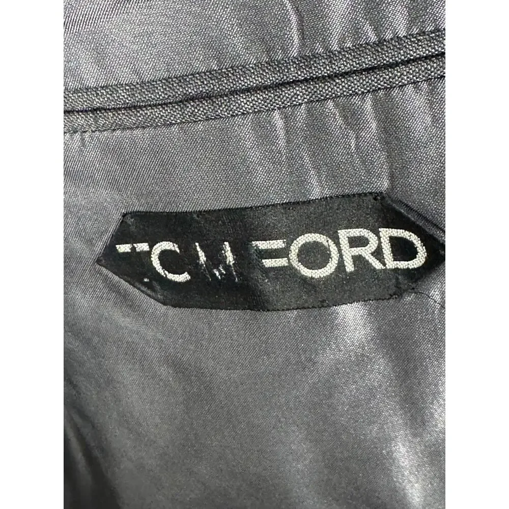 Tom Ford Charcoal Wool Peak Lapel Double Breasted 2Pc Suit 50C 40S US 34x29 Pant